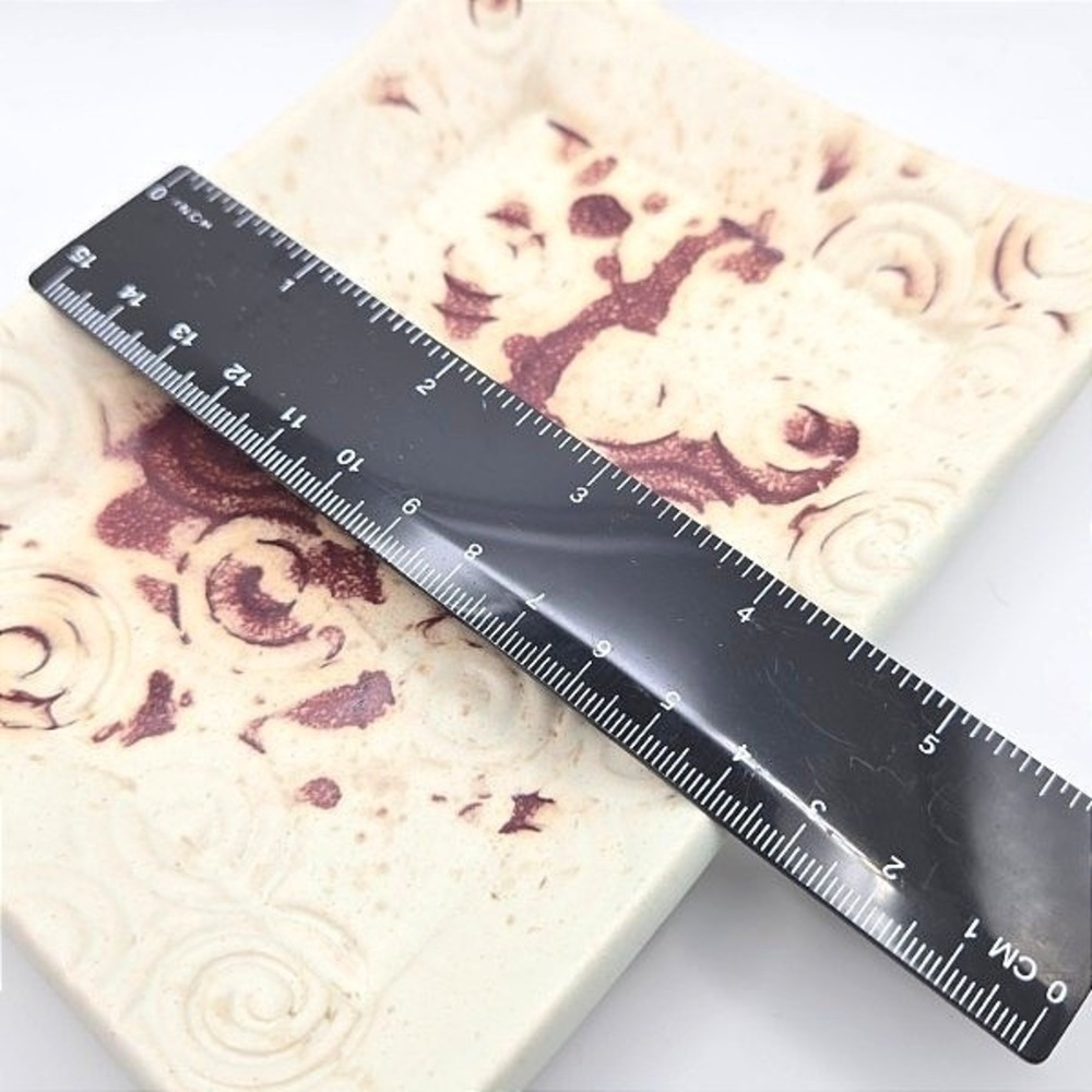 Handmade Ceramic Rectangular Dish‎ Swirl Embossed Textured Rustic Kitchen Decor - Picture 5 of 7